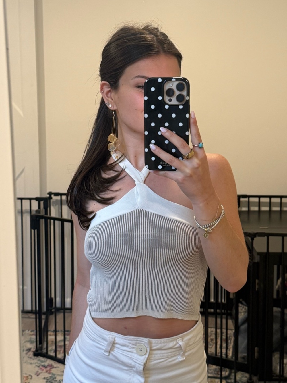 White Twist-Strap Ribbed Camisole - Women